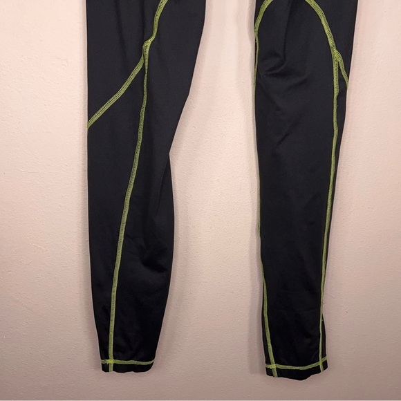 Medium Watsons Black Green Mens Athletic Leggings Outdoor  Stretch Activewear - Picture 10 of 11